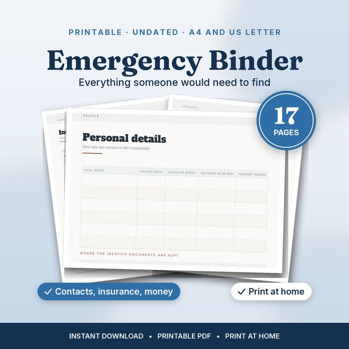 Emergency Binder