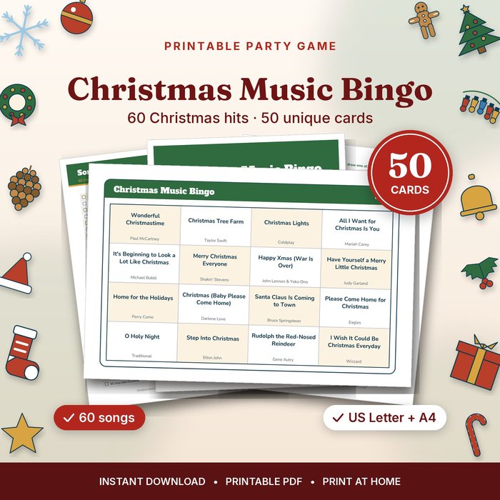 Christmas Music Bingo